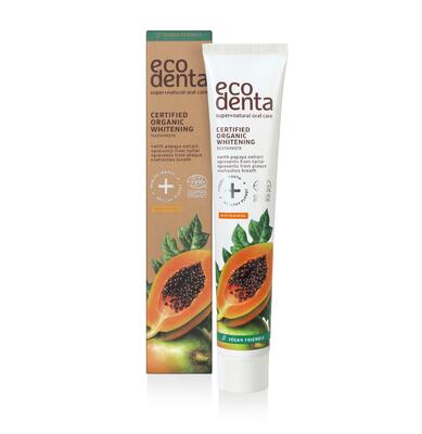 Ecodenta Certifikovaná organická zubná pasta s prírodným bieliacim účinkom s výťažkom z papáje 75 ml