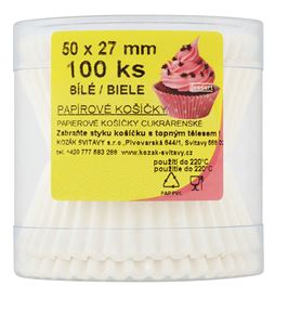 Košíček cukrársky (100ks/kra) 50x27mm biely