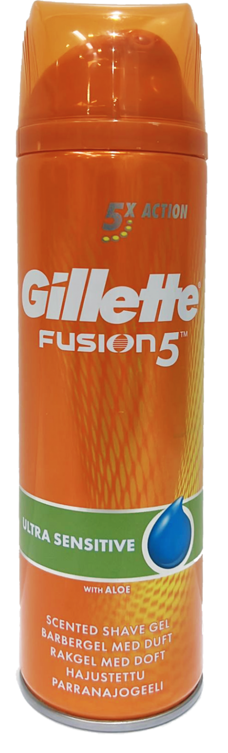 Gillette Fusion Ultra Sensitive gél na holenie aloe vera 200 ml