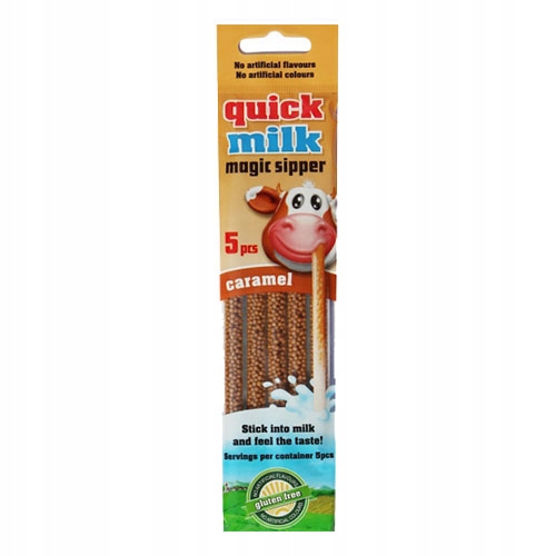 Quick Milk Magická slamka do mlieka príchuť karamel 30 g