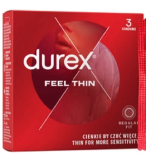 Reckitt Benckiser Durex kondómy (3ks/kra) Feel Thin Classic