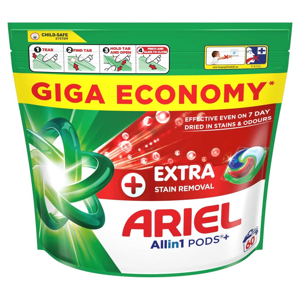 Ariel Plus kapsule Extra Clean vrecko 60ks