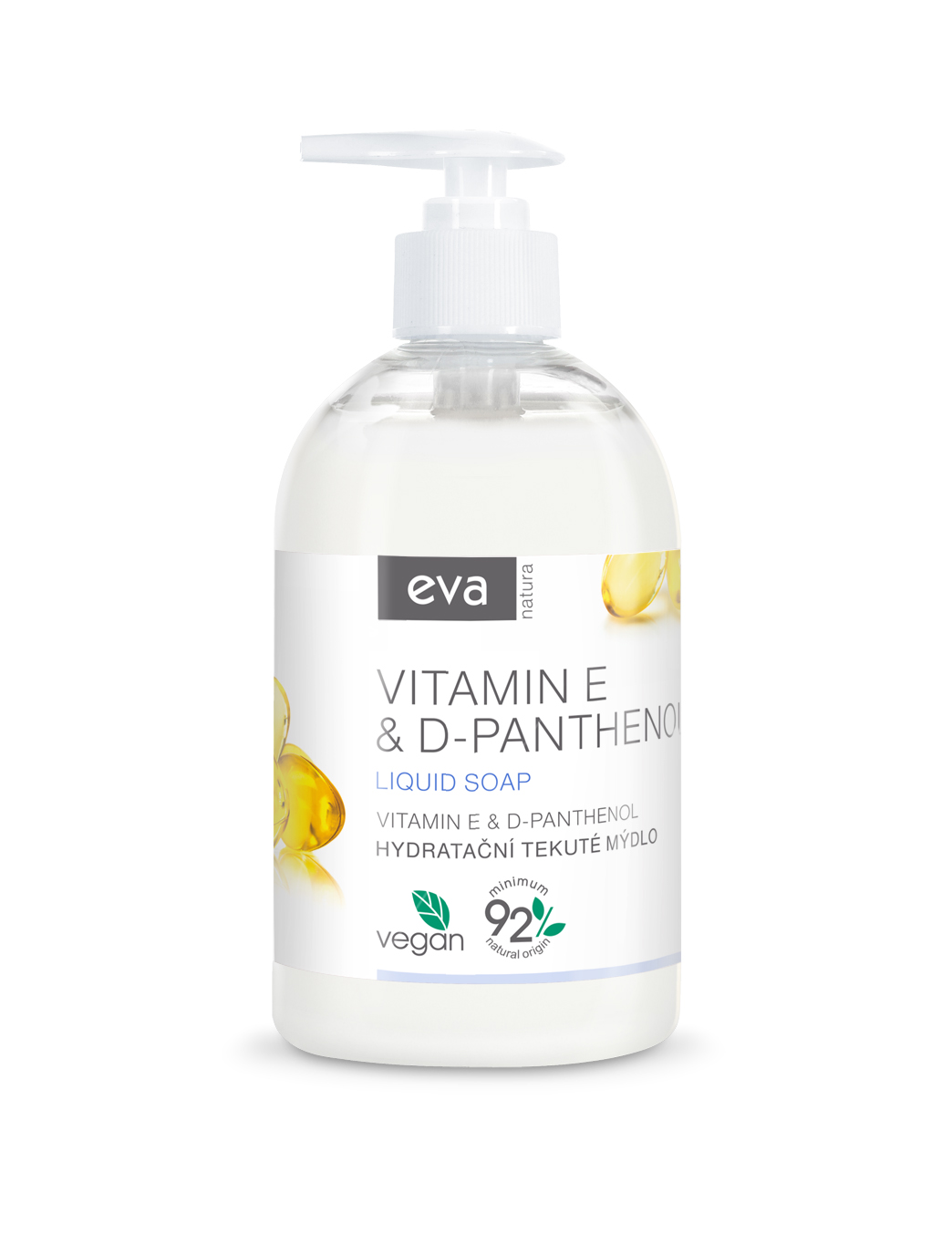 EVA NATURA Hydratačné tekuté mydlo vit. E&D-Panthenol 500 ml