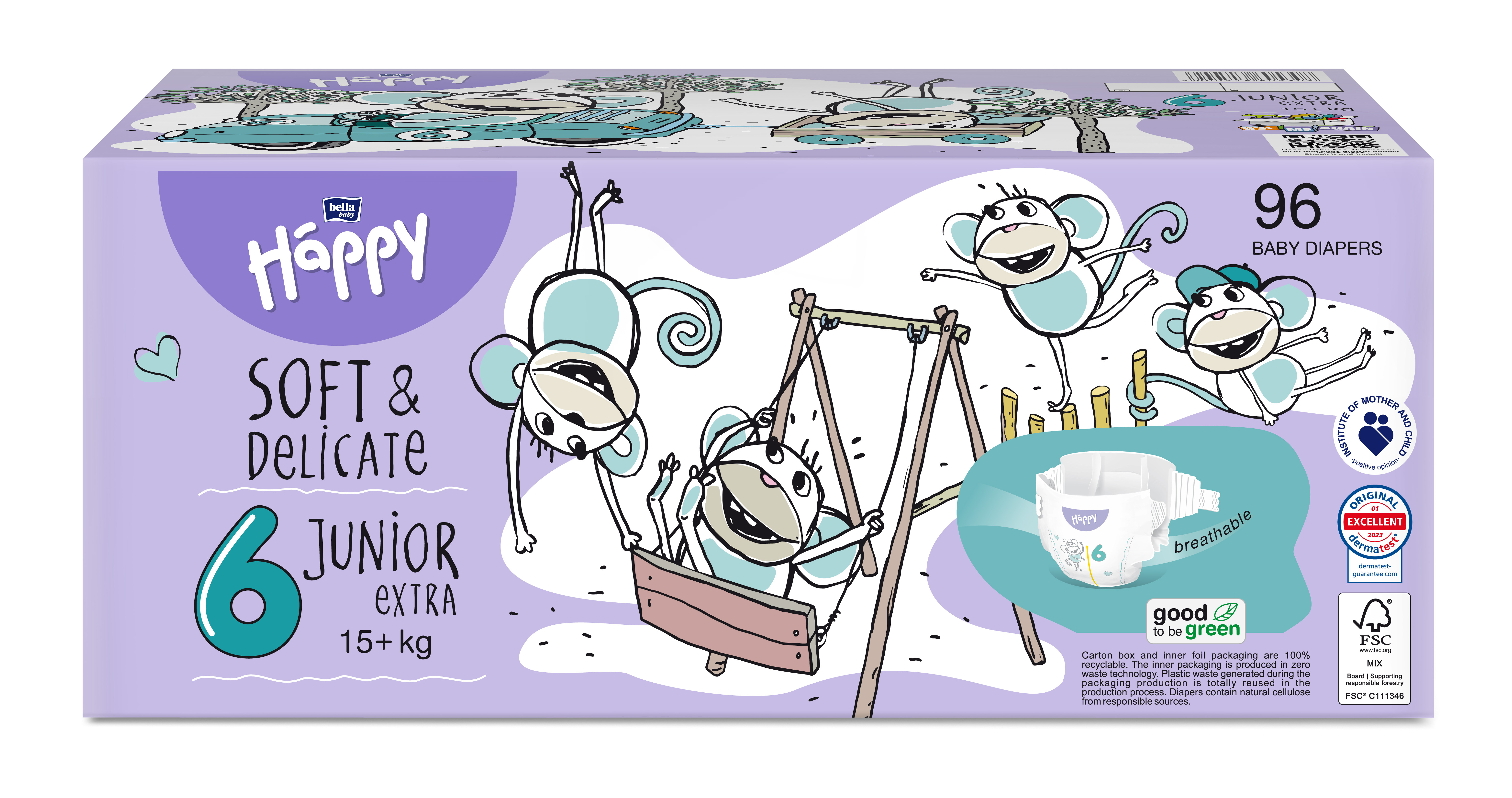 Bella HAPPY S&D veľ. 6 Junior Extra 15+ kg Box 48 x 2 ks