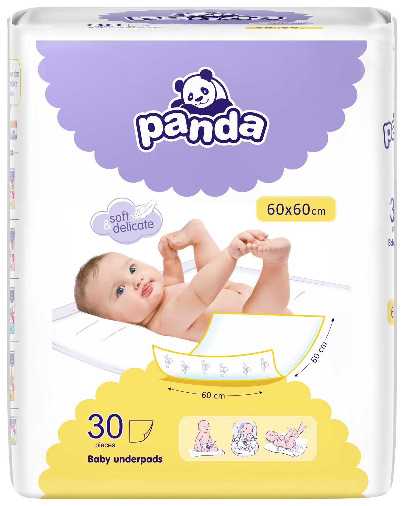 Podložky Panda 60 x 60 - 30 ks