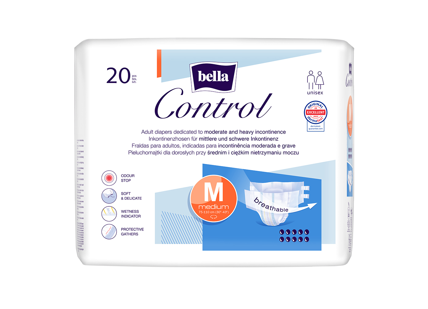 BELLA Control plienkové nohavičky M 20 ks