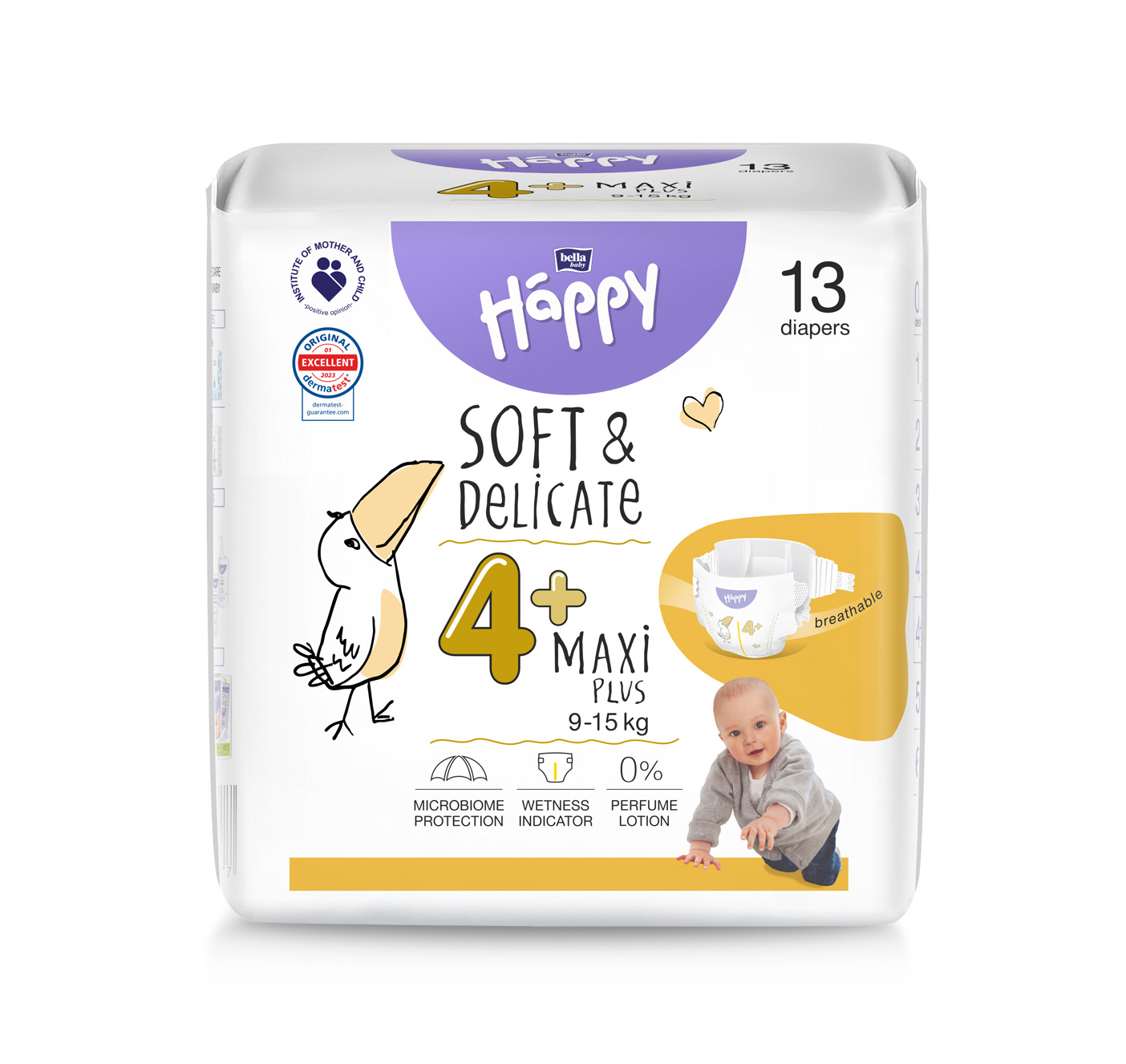 Bella HAPPY S&D veľ. 4+ Maxi Plus 9-15 kg 13 ks