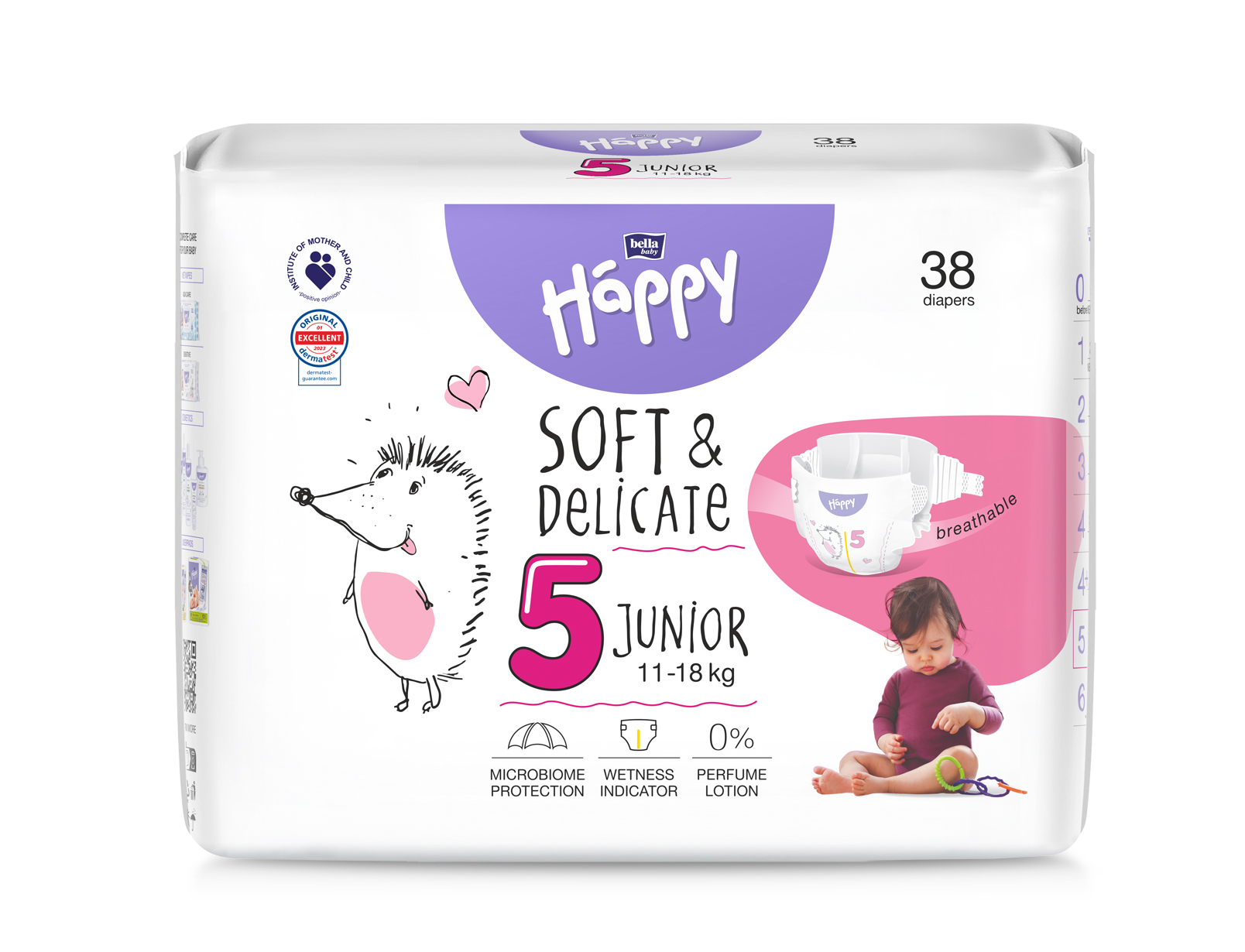 Bella HAPPY S&D veľ. 5 Junior 11-18 kg 38 ks