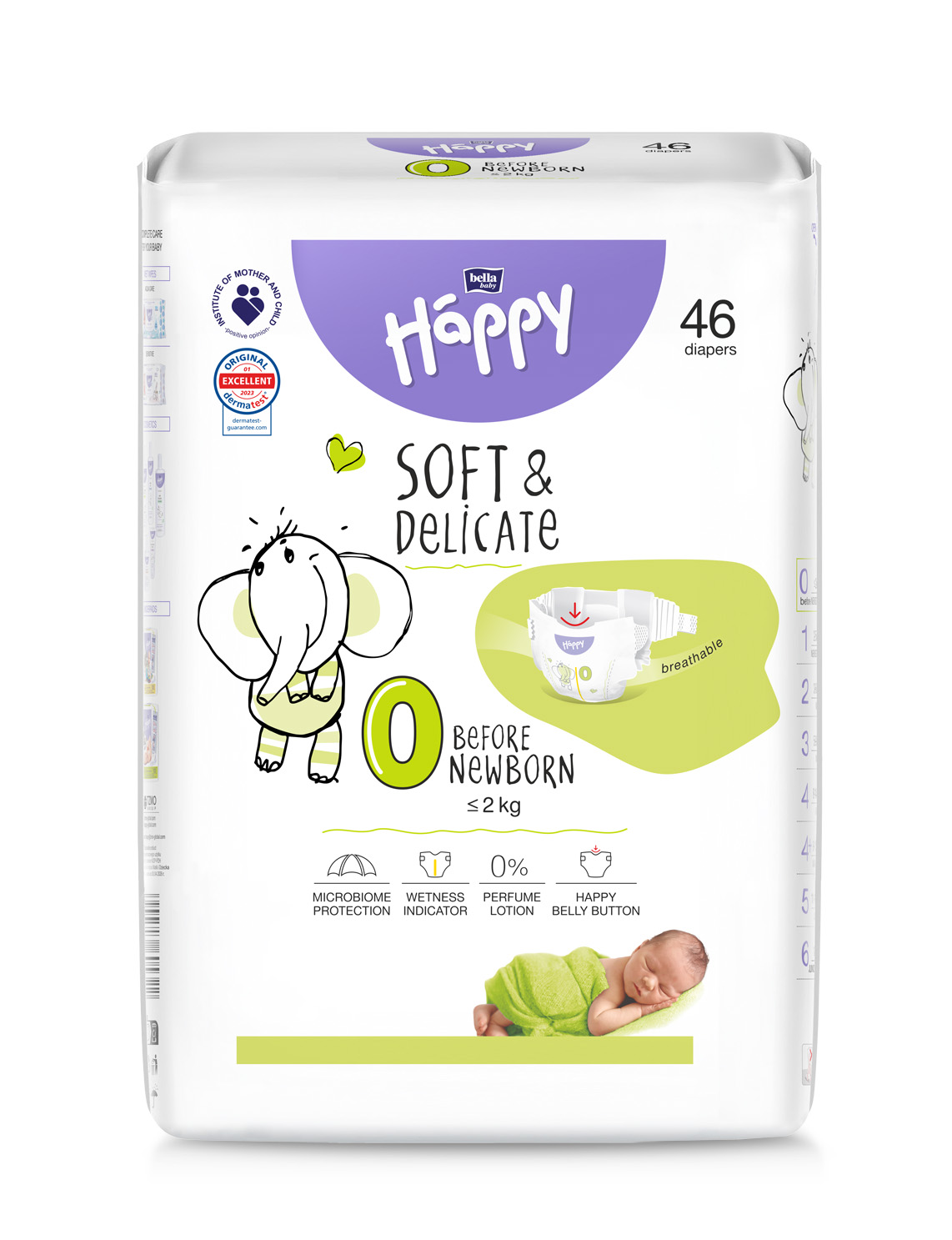 Bella HAPPY S&D veľ. 0 Before New Born ≤ 2kg 46 ks