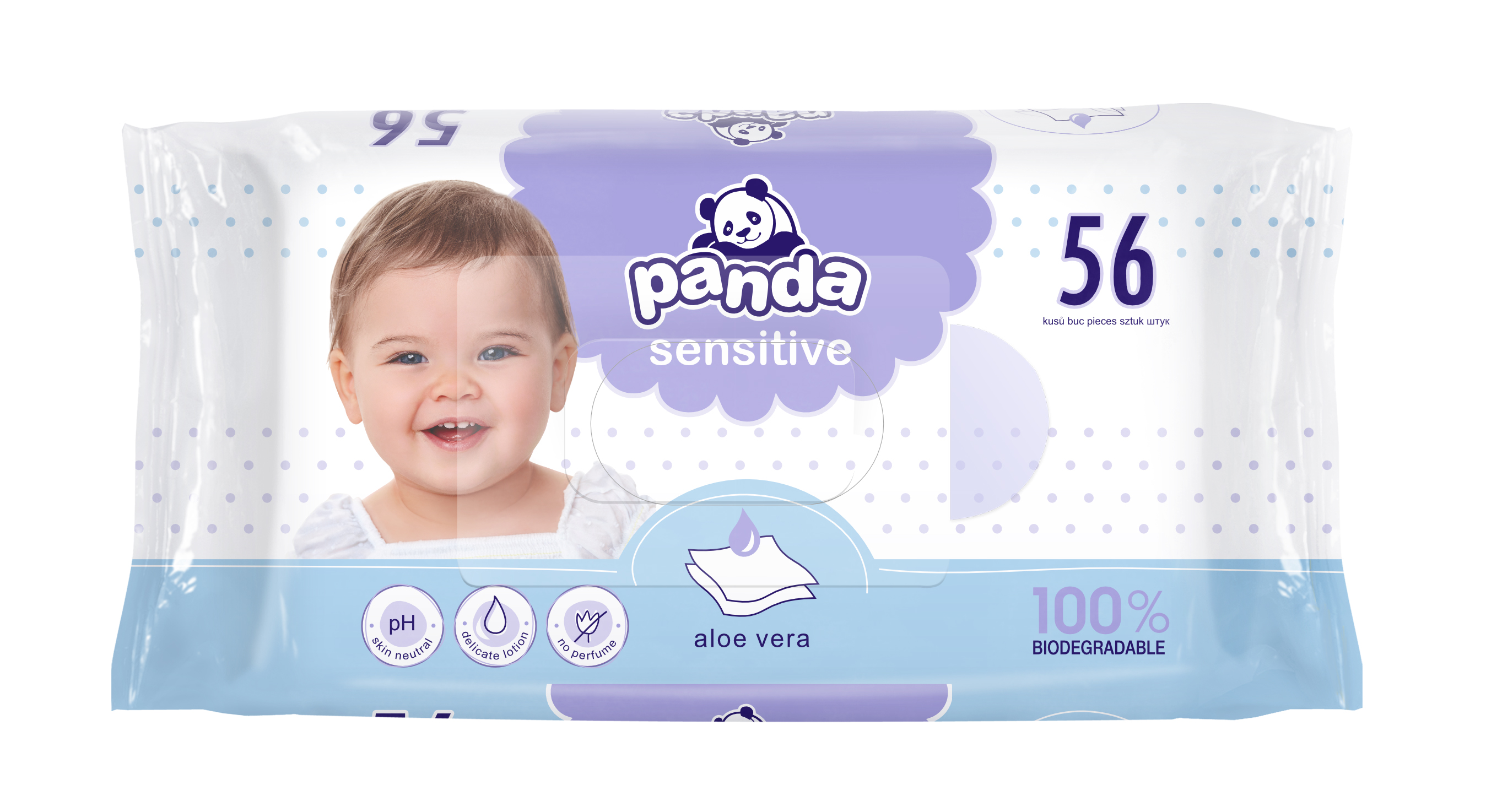 PANDA vlhčené obrúsky sensitive a ́56 ks