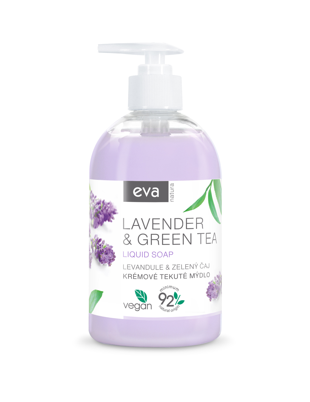 EVA NATURA Krémové tekuté mydlo Levanduľa & Zelený čaj 500 ml