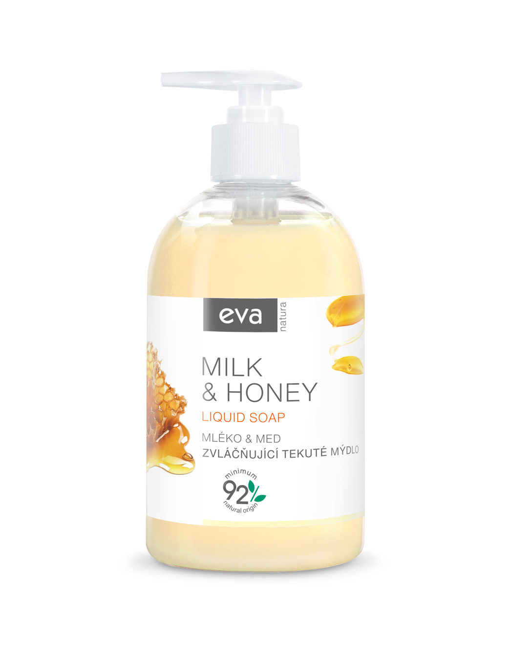 EVA NATURA Zvláčňujúce tekuté mydlo Mlieko & Med 500 ml