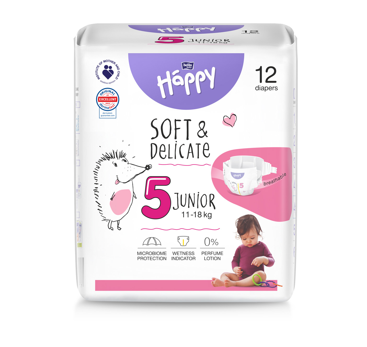 Bella HAPPY S&D veľ. 5 Junior 11-18 kg 12 ks