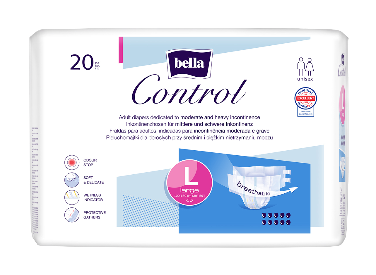 BELLA Control plienkové nohavičky L 20 ks