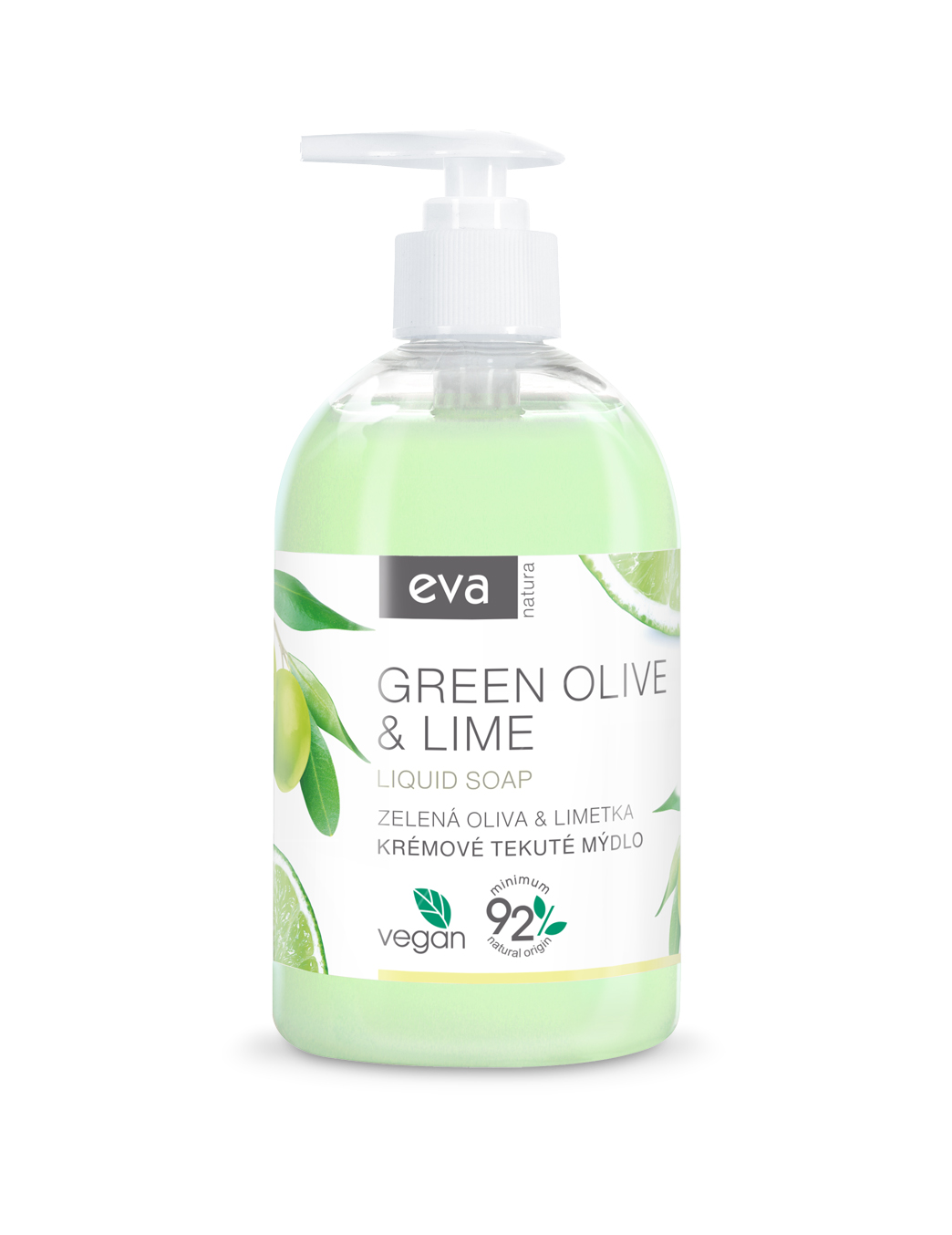 EVA NATURA Krémové tekuté mydlo Zelená oliva & Limetka 500 ml