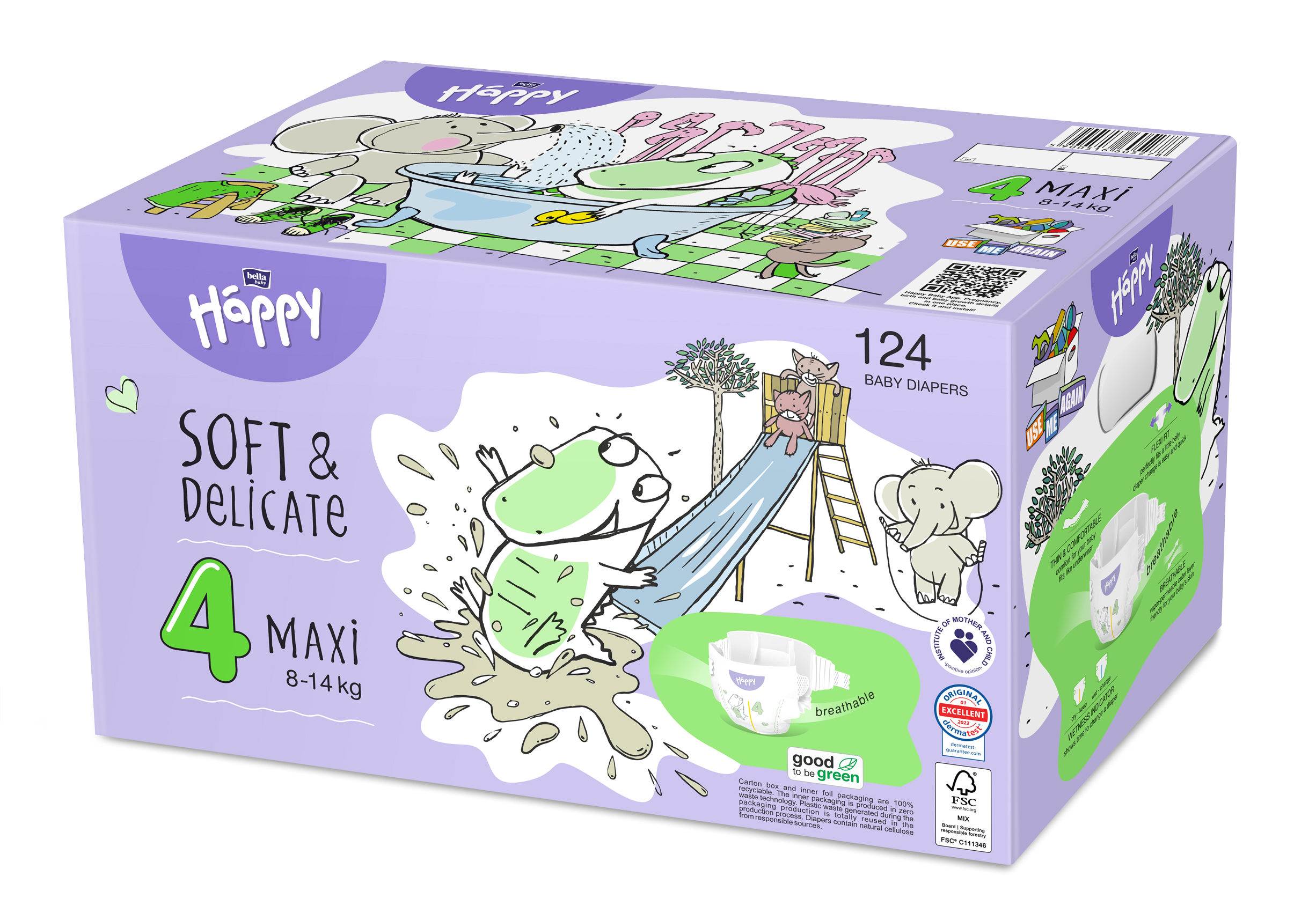 Bella HAPPY S&D veľ. 4 Maxi 8-14 kg Box 62 x 2 ks