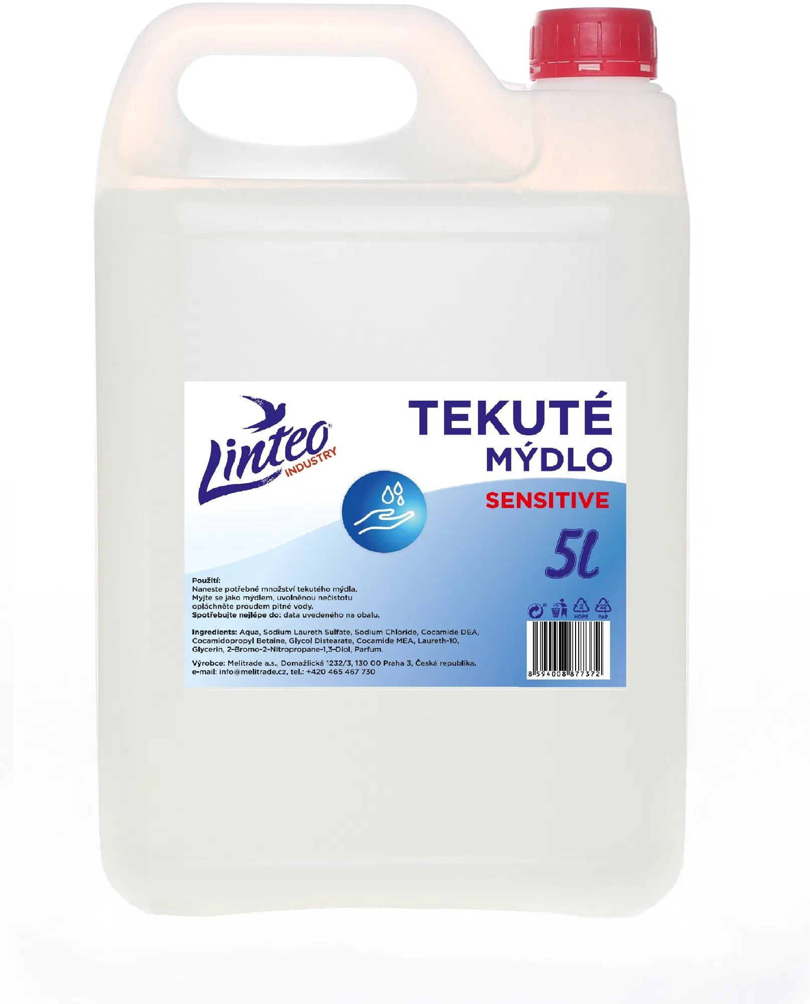 Linteo Tekuté mydlo Sensitive 5l