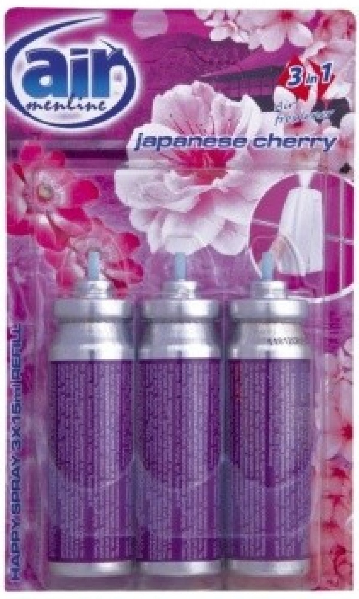Air Menline Japanese Cherry Happy Osviežovač náhradná náplň 3 x 15 ml sprej