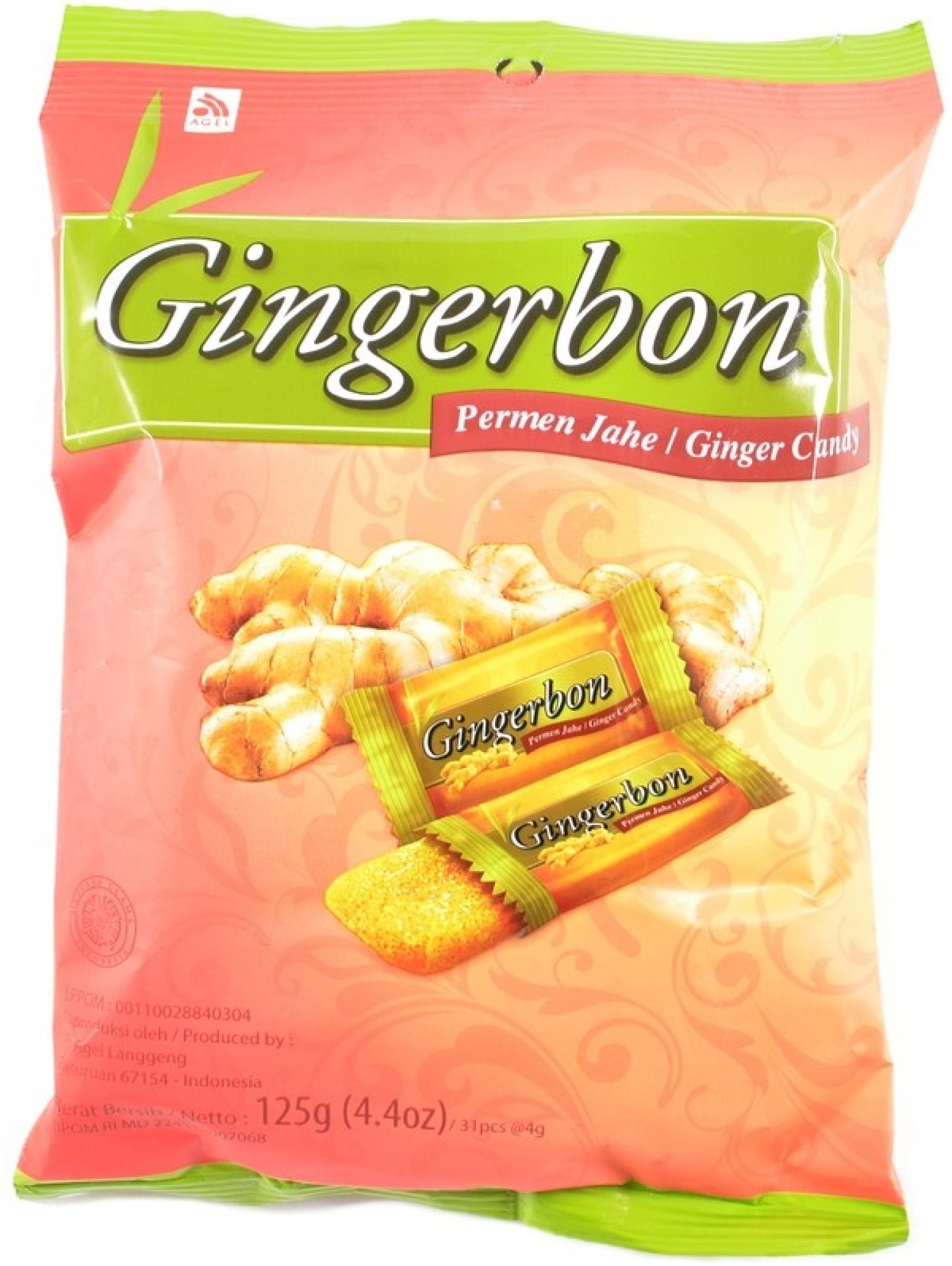 Sina Gingerbon zázvorové cukríky z Indonézie 125 g