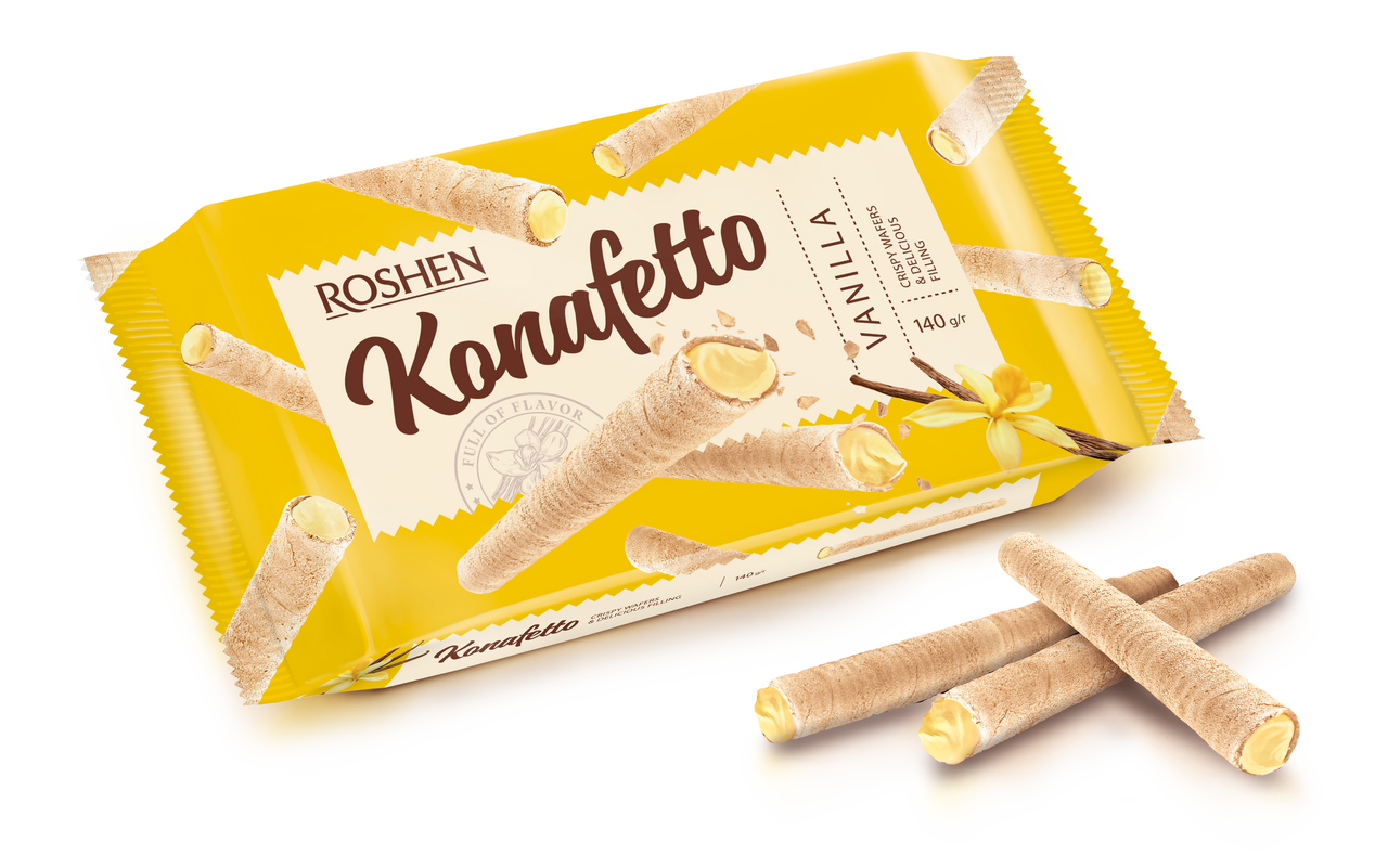 Roshen Konafetto trubičky s vanilkovou náplňou 140 g