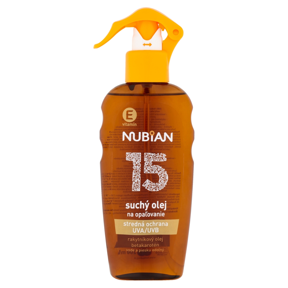 Herba Drug s.r.o. Nubian suchý olej na opaľovanie SPF15 200 ml