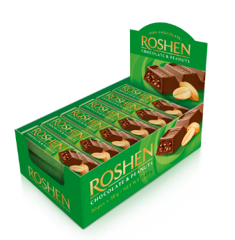 Roshen Čokoládová tyčinka s arašidmi 30 x 38 g
