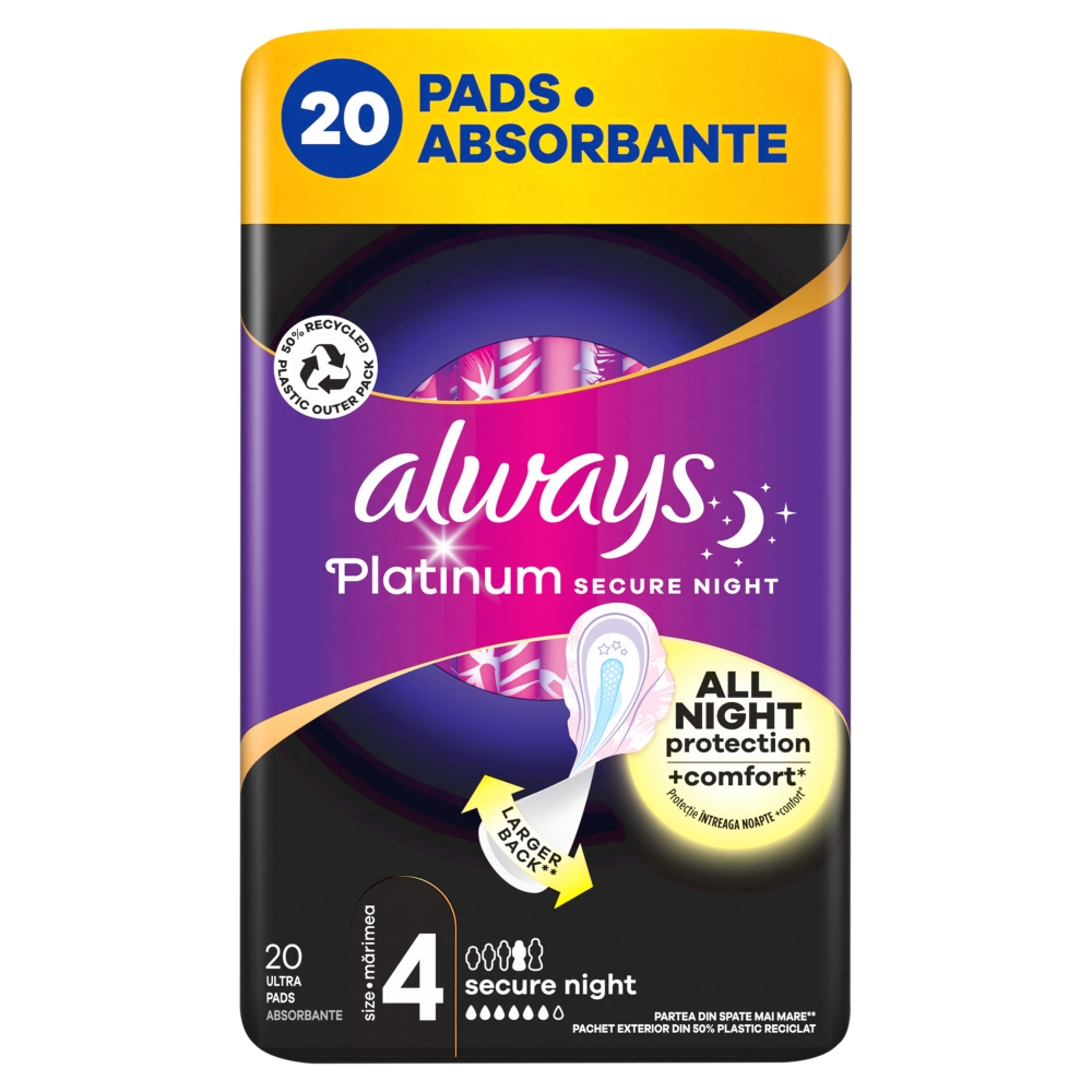 Procter and Gamble Always vl (20ks/fol)UltraPlatSecureNight