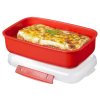 Sistema Box na ohrev jedla Microwave rectangular 1,25 l, červená
