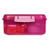 Sistema Delený desiatový box Lunch Bento Cube s nádobou na jogurt a 2 tácky 1,25 l, ružová