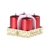 Emocio adventný valec 4ks 38x60 Metal červené sviečky