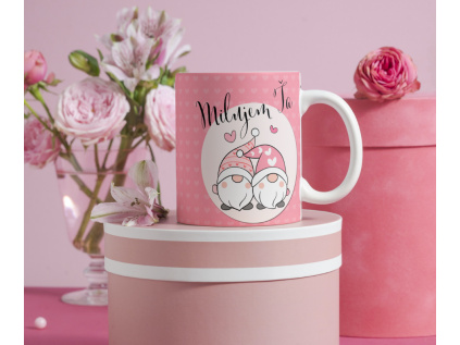 Valentínsky hrnček – Milujem Ťa s gnomom