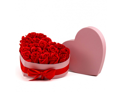 Flower Box Srdce Červrené (M)