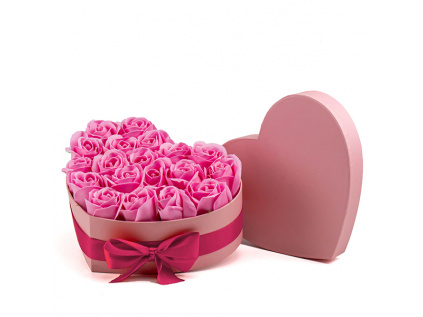 Flower Box Srdce Ružové (M)