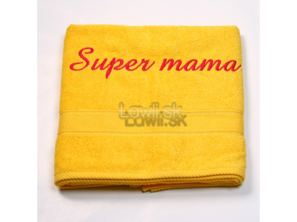 Osuška s nápisom - Super mama (Kvalitné vyšívané osušky s ojedinelým nápisom. )