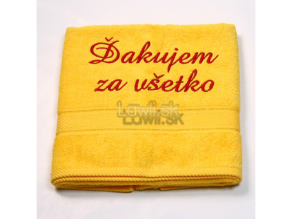 Osuška s nápisom - Ďakujem za všetko