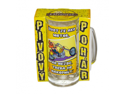 Vtipné krígle - Život je ako motor, ak nejde, treba ho nakopnúť