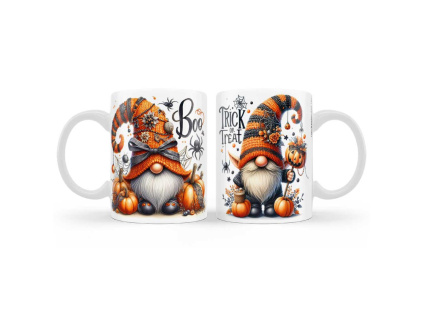 Hrnček s motívom trpaslíka b1256 halloweeni gnome manos bogre