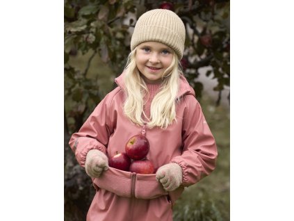 CELAVI detská čiapka pletená z Merino vlny Béžová Biele korenie