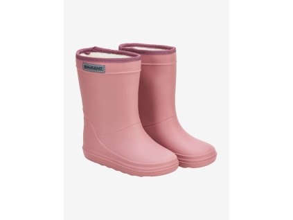 EN FANT detské dievčenské gumáky zateplené ovčím rúnom Thermo Old Rose