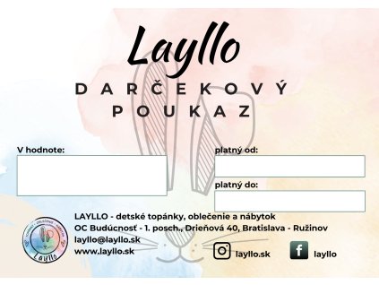 DARČEKOVÁ POUKÁŽKA 100/50/20 EUR