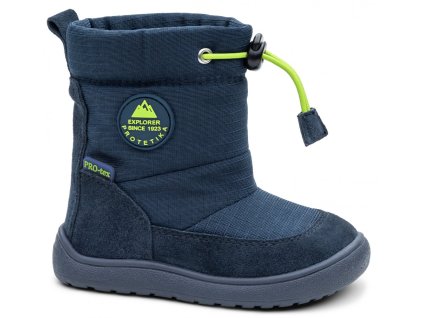 PROTETIKA detské chlapčenské zimné topánky Barefoot s membránou PRO-TEX Heiko Navy