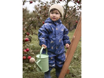 CELAVI detský chlapčenský nepremokavý  zateplený overal ,Rainwear Thermo Modrý so psíkmi