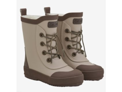 CELAVI detské štýlové gumáky zateplené ovčím rúnom farba Béžovo hnedé  Thermo