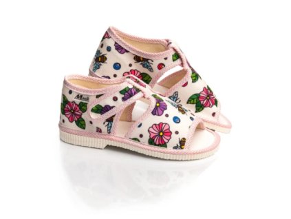 MANÍK papuče 1S dievčenské otvorené farba 334