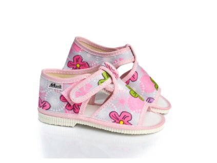 MANÍK papuče 1S dievčenské otvorené farba 315