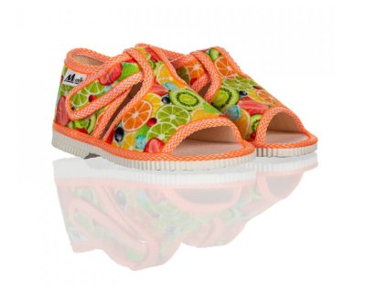 MANÍK papuče 1S dievčenské otvorené farba 312