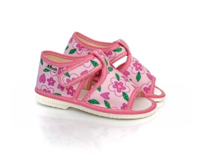 MANÍK papuče 1S dievčenské otvorené farba 327