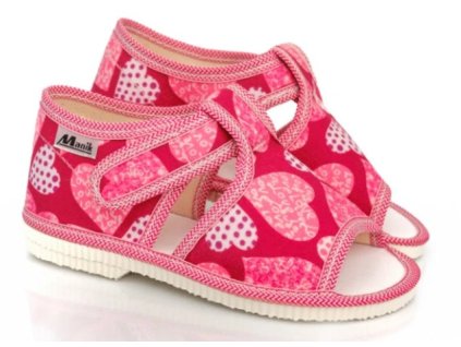MANÍK papuče 1S dievčenské otvorené farba 337