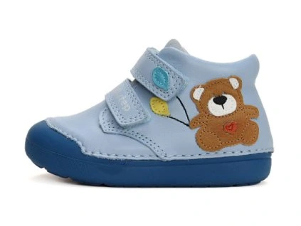 D.D.STEP detské chlapčenské kožené prechodné topánky SKY Blue, *066