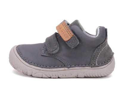 D.D.STEP detské chlapčenské kožené prechodné topánky BAREFOOT Dark Grey, *073